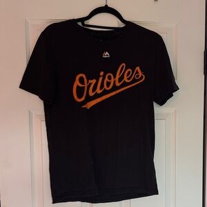 Majestic Orioles Black and Orange Tee